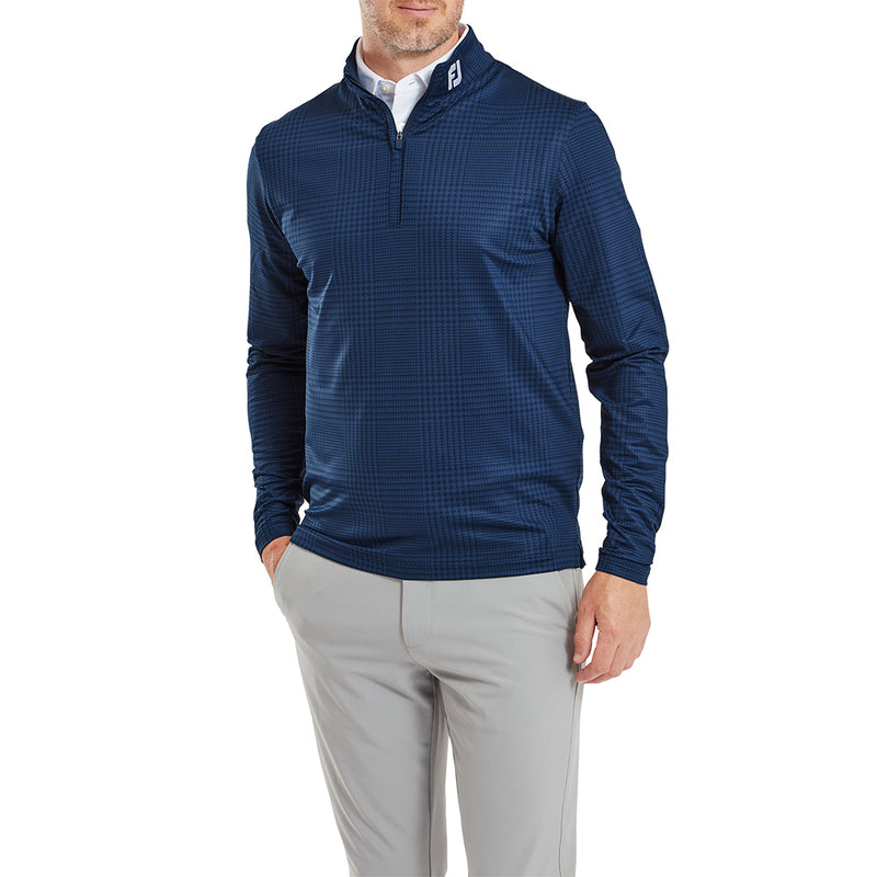 FootJoy Glen Plaid Print Chillout Pullover - Navy