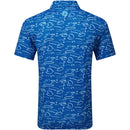 FootJoy Golf Course Doodle Print Polo Shirt - Deep Blue