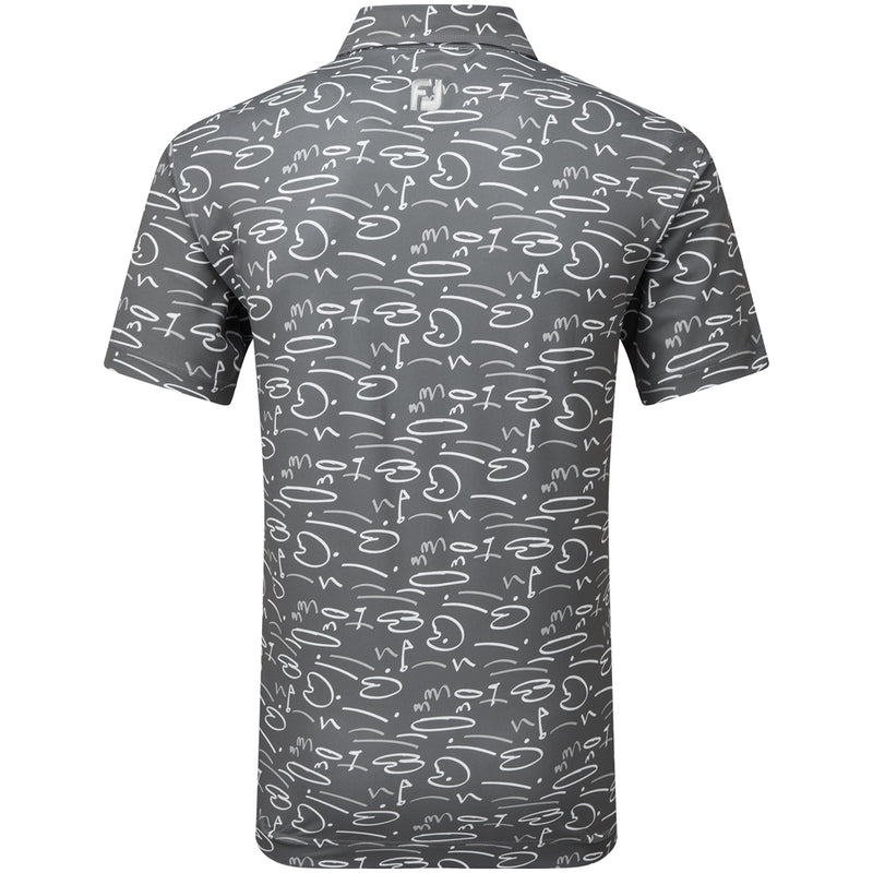 FootJoy Golf Course Doodle Print Polo Shirt - Gravel