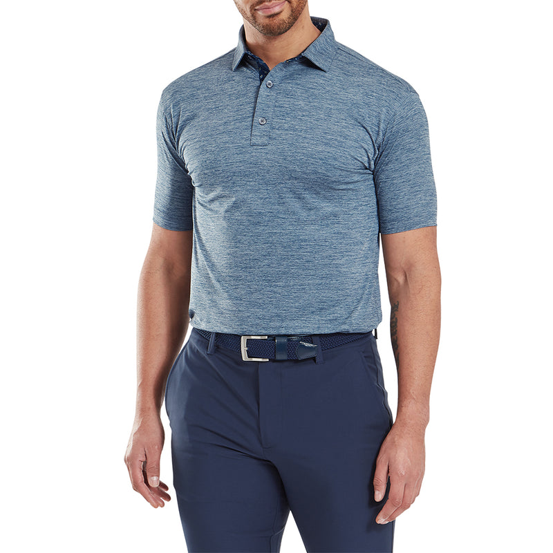 FootJoy Heather Lisle With Trim Polo Shirt - Navy