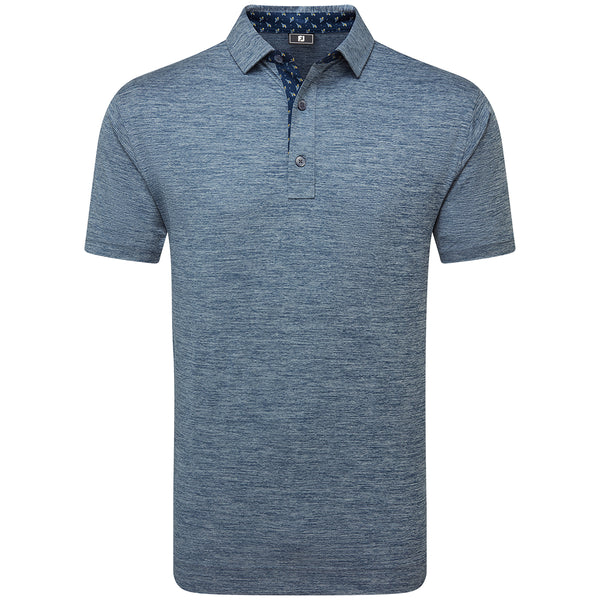 FootJoy Heather Lisle With Trim Polo Shirt - Navy