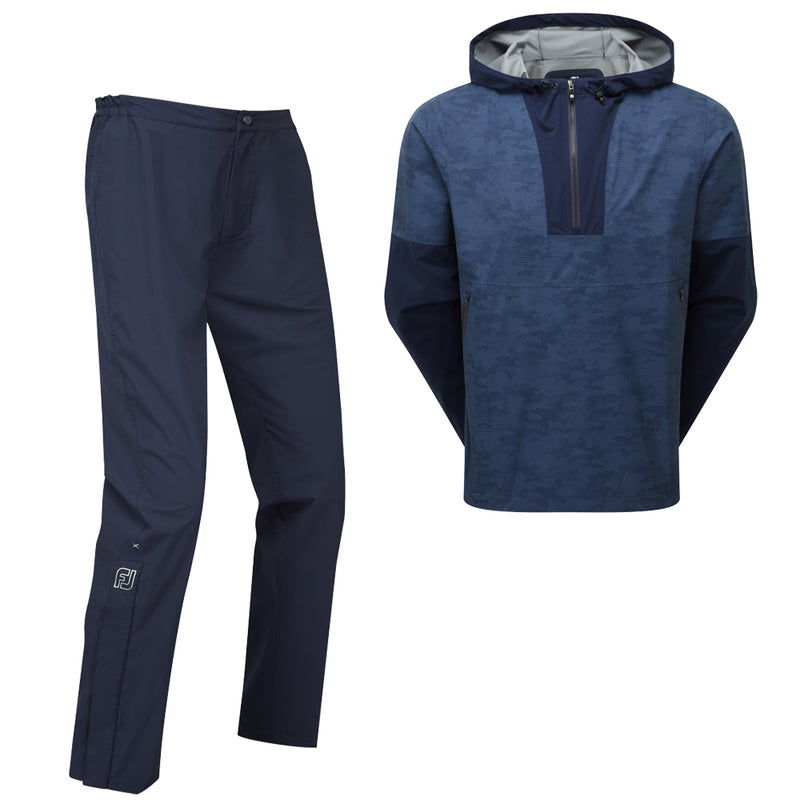 FootJoy HydroLite X Waterproof Hoodie Suit - Navy Camo/Navy