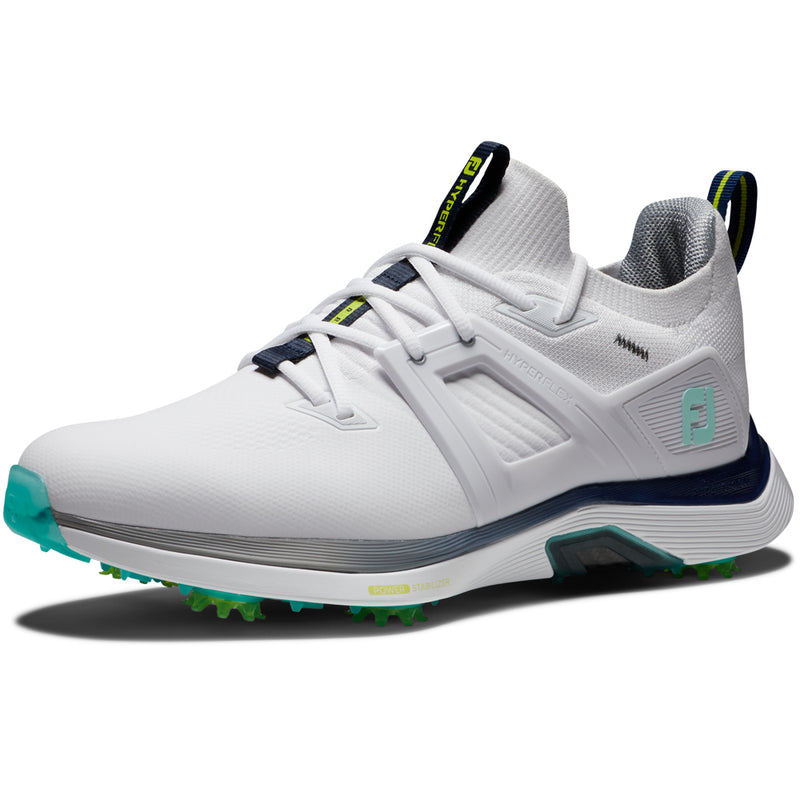 FootJoy Hyperflex Carbon Spiked Waterrpoof Shoes - White/Charcoal/Teal