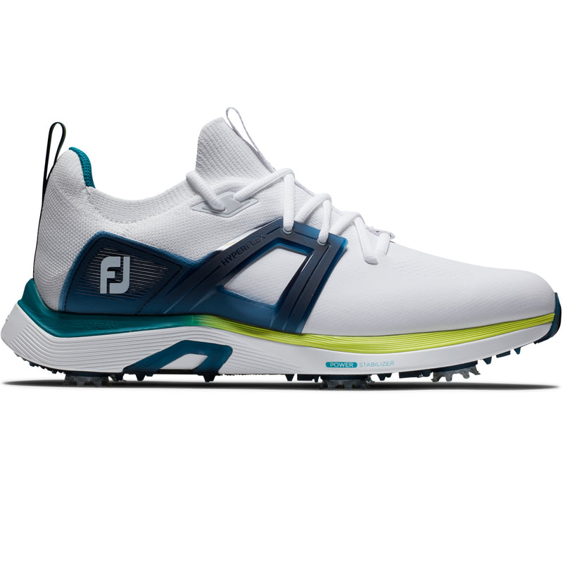 FootJoy Hyperflex Spiked Waterproof Shoes - White/Lime/Navy