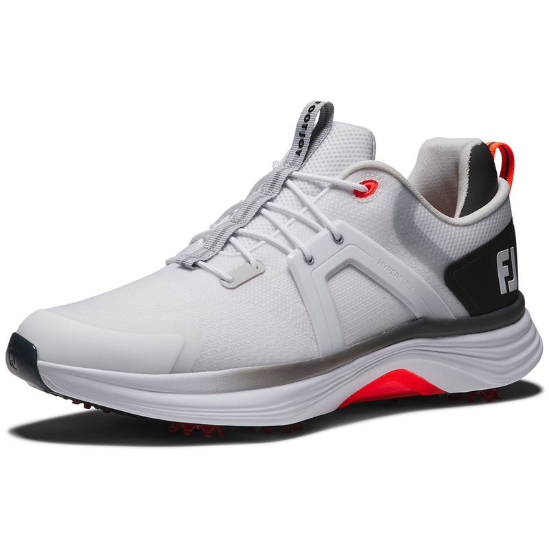 FootJoy Hyperflex Spiked Waterproof Shoes - White/Black/Red