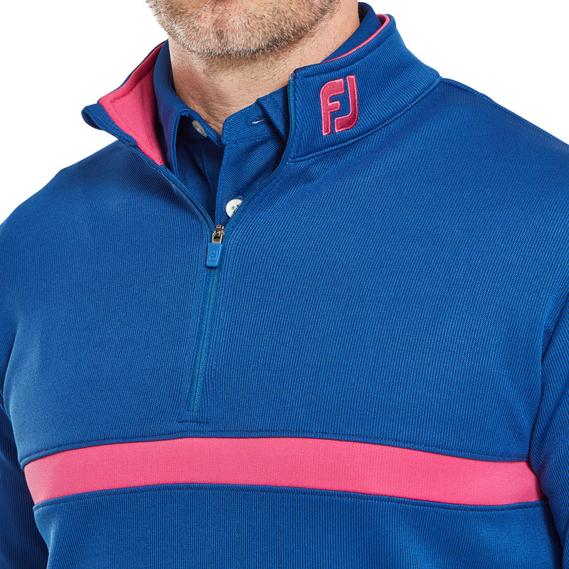 FootJoy Inset Stripe Chillout Pullover - Deep Blue/Berry