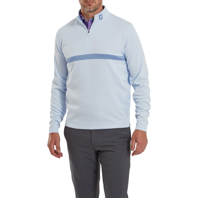 FootJoy Inset Stripe Chillout Pullover - Mist/Storm