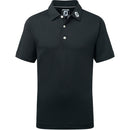 FootJoy Junior Stretch Pique Solid Polo Shirt - Black