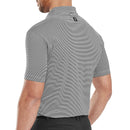 FootJoy Micro Feeder Stripe Lisle Polo Shirt - Black/Grey