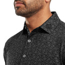 FootJoy Painted Floral Lisle Polo Shirt - Black