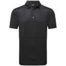 FootJoy Painted Floral Lisle Polo Shirt - Black