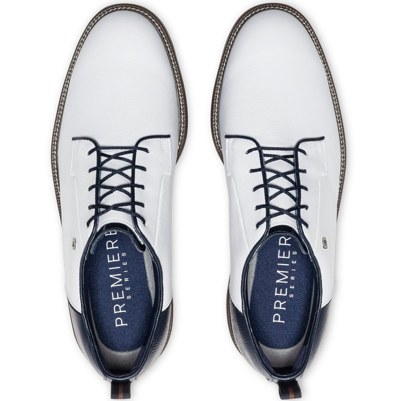 FootJoy Premiere Series Packard Spiked Waterproof Shoes - White/Brown/Navy