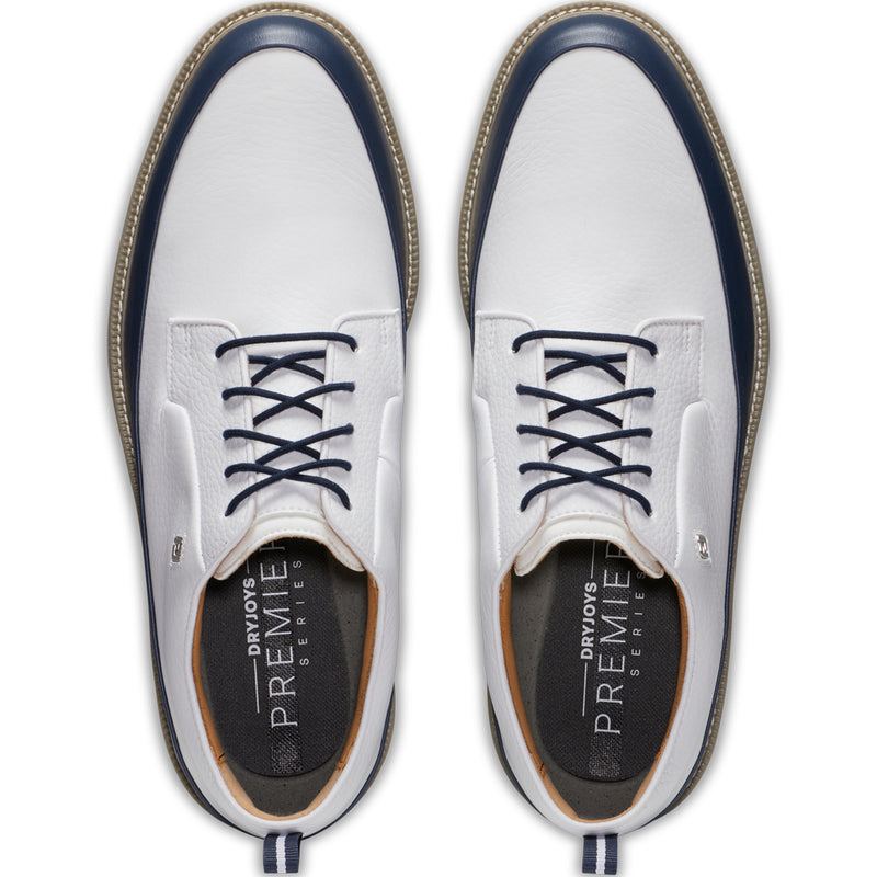 FootJoy Premiere Series Field LX Spiked Waterproof Shoes - White/Navy/Grey