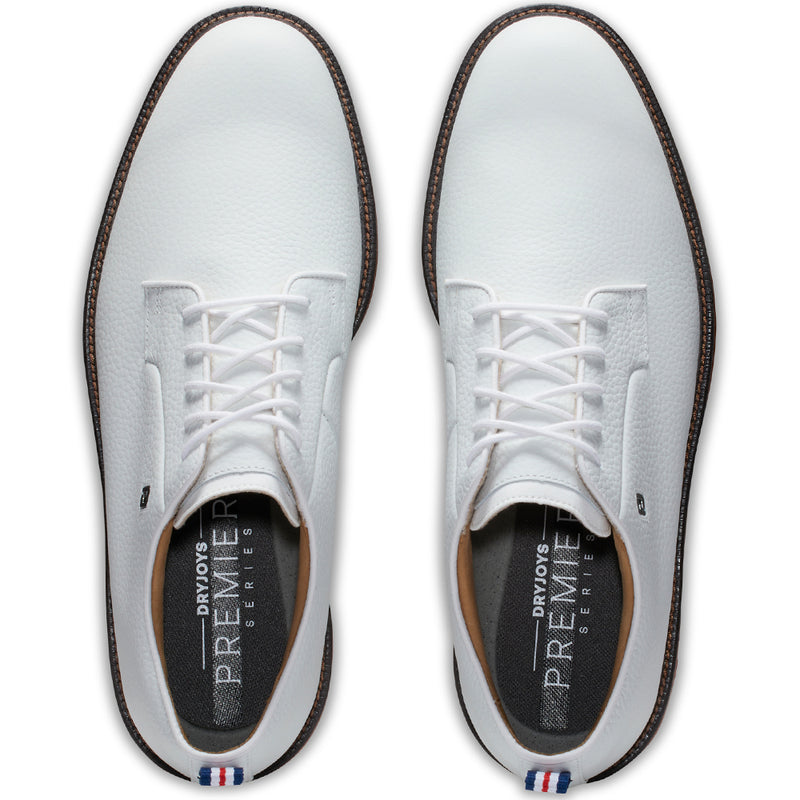 FootJoy Premiere Series Field Spiked Waterproof Shoes - White/White/Brick