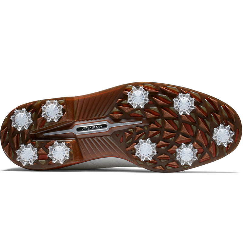 FootJoy Premiere Series Field Spiked Waterproof Shoes - White/White/Brick