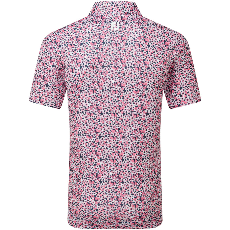 FootJoy Primrose Print Lisle Polo Shirt - Coral Red