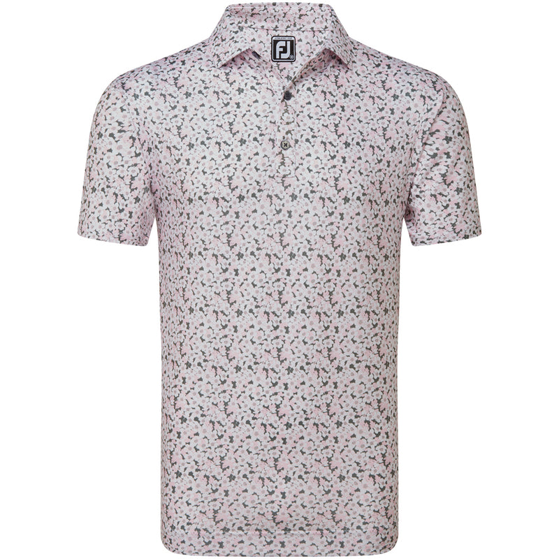 FootJoy Primrose Print Lisle Polo Shirt - Light Pink