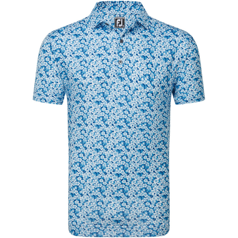 FootJoy Primrose Print Lisle Polo Shirt - Ocean