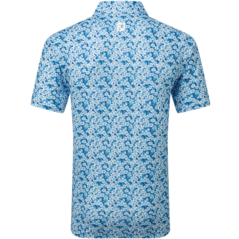 FootJoy Primrose Print Lisle Polo Shirt - Ocean