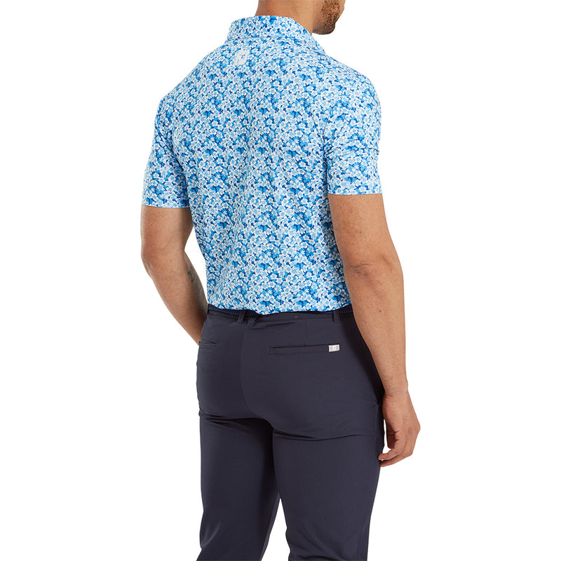 FootJoy Primrose Print Lisle Polo Shirt - Ocean