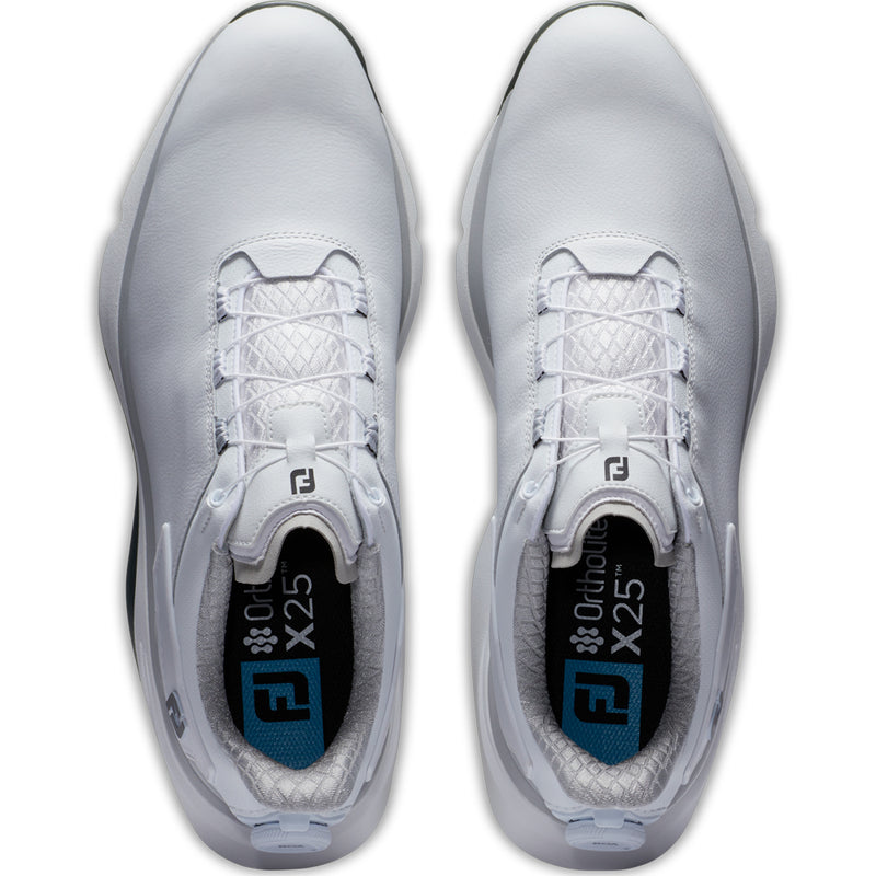 FootJoy Pro SLX BOA Mens Spikeless Waterproof Shoes - White/White/Grey