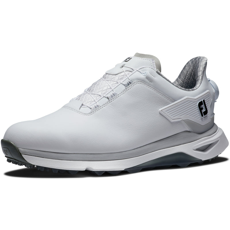 FootJoy Pro SLX BOA Mens Spikeless Waterproof Shoes - White/White/Grey
