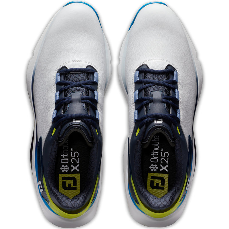 FootJoy Pro SLX Mens Spikeless Waterproof Shoes - White/Navy/Blue
