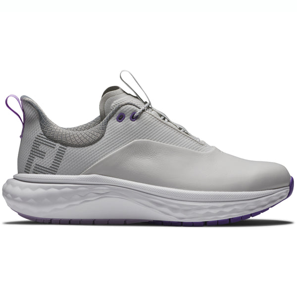 FootJoy Quantum Ladies Spikeless Waterproof Shoes - Grey/White/Purple
