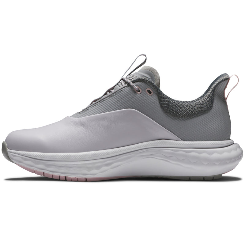 FootJoy Quantum Ladies Spikeless Waterproof Shoes - White/Grey/Pink