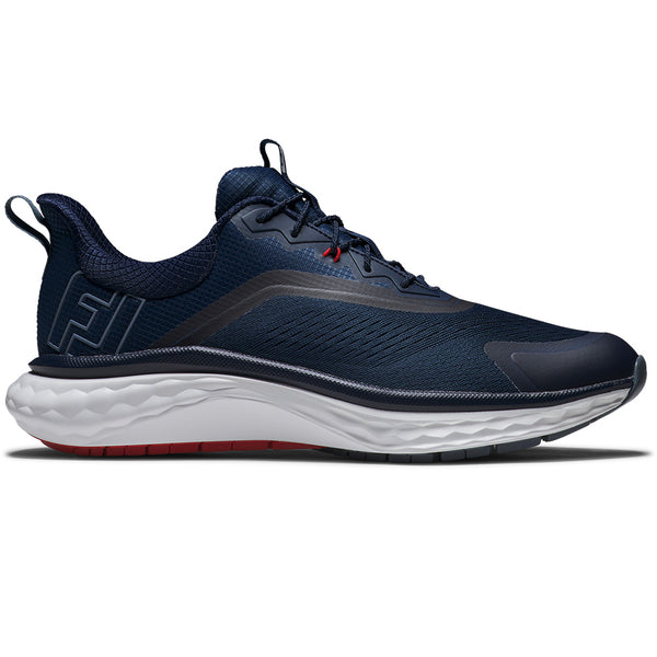 FootJoy Quantum Ltd Edition Spikeless Waterproof Shoes - Navy/White/Red