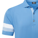 FootJoy Sleeve Stripe Pique Polo Shirt - Coastal Blue/Chambray/White