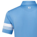 FootJoy Sleeve Stripe Pique Polo Shirt - Coastal Blue/Chambray/White