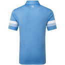 FootJoy Sleeve Stripe Pique Polo Shirt - Coastal Blue/Chambray/White