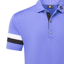 FootJoy Sleeve Stripe Pique Polo Shirt - Vivid Violet/Black/White