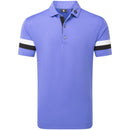 FootJoy Sleeve Stripe Pique Polo Shirt - Vivid Violet/Black/White