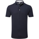 FootJoy Stretch Lisle Dot Print Polo Shirt - Navy/White