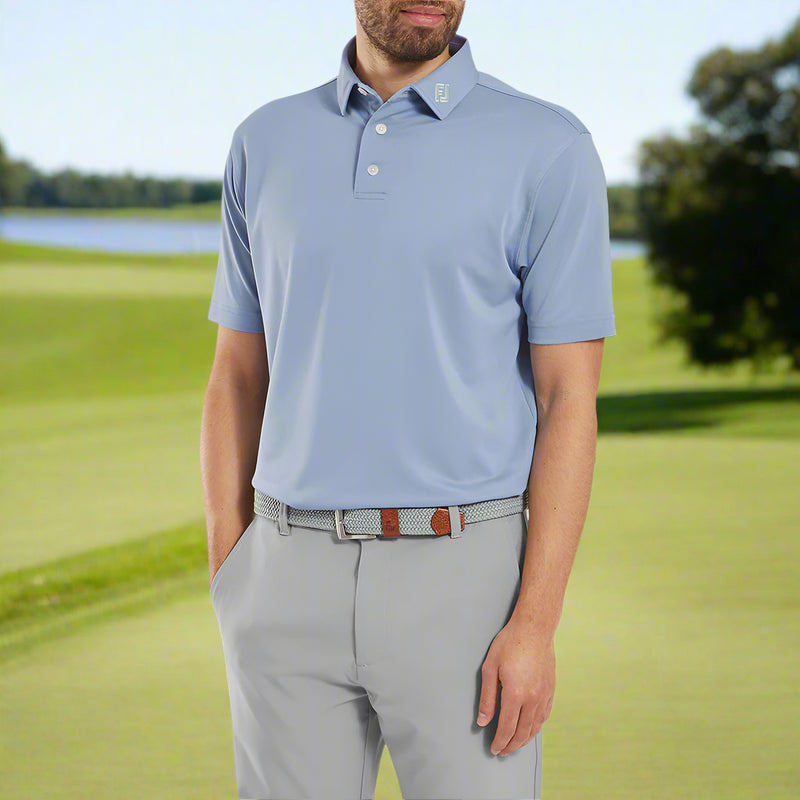 FootJoy Stretch Pique Solid Polo Shirt - Blue Jay