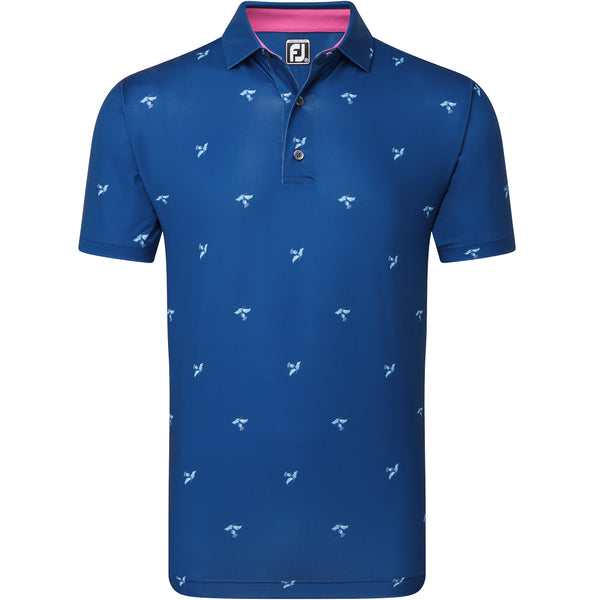 FootJoy Thistle Print Lisle Polo Shirt - Deep Blue