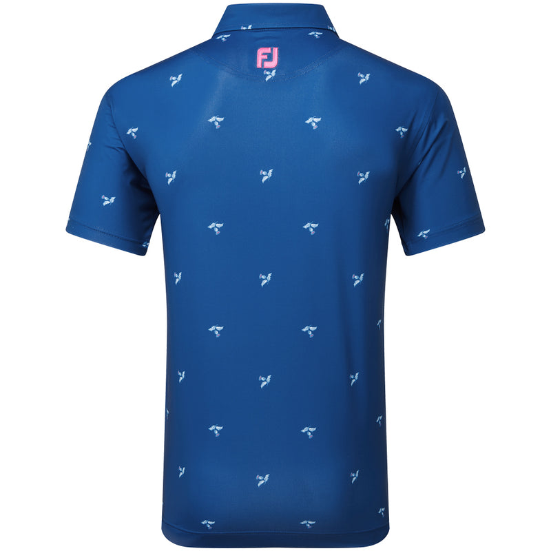 FootJoy Thistle Print Lisle Polo Shirt - Deep Blue