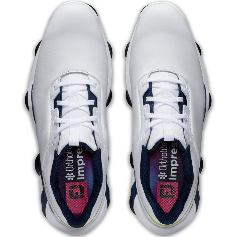 FootJoy Tour Alpha Spiked Waterproof Shoes - White/Navy/Lime