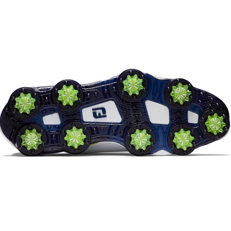 FootJoy Tour Alpha Spiked Waterproof Shoes - White/Navy/Lime