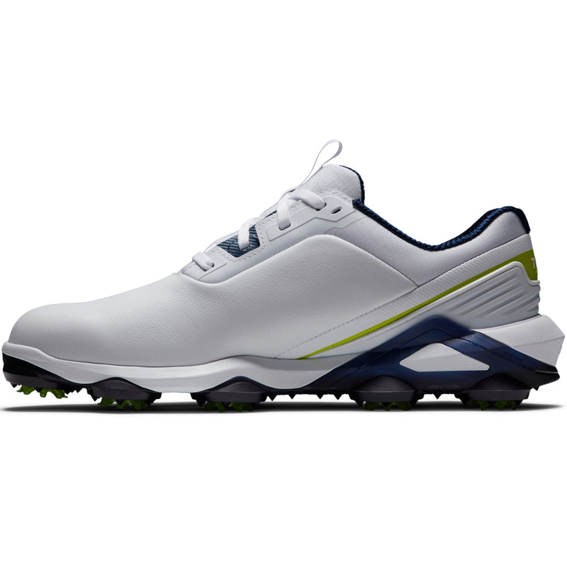 FootJoy Tour Alpha Spiked Waterproof Shoes - White/Navy/Lime