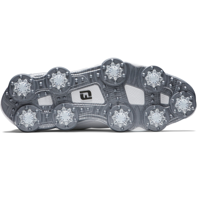 FootJoy Tour Alpha Spiked Waterproof Shoes - White/White/Silver