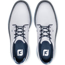 FootJoy Traditions Blucher Spiked Waterproof Shoes - Ltd Edition White/Navy/Blue