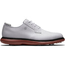 FootJoy Traditions Blucher Spiked Waterproof Shoes - White/White/Brick