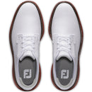 FootJoy Traditions Blucher Spiked Waterproof Shoes - White/White/Brick