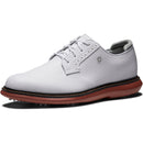 FootJoy Traditions Blucher Spiked Waterproof Shoes - White/White/Brick