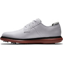 FootJoy Traditions Blucher Spiked Waterproof Shoes - White/White/Brick