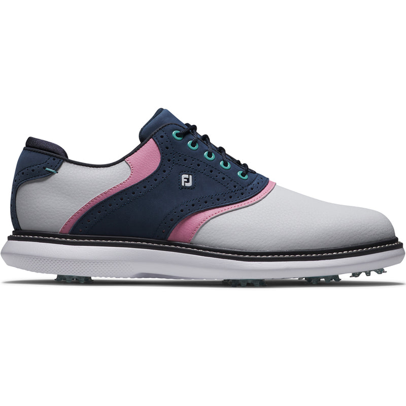FootJoy Traditions Spiked Shoes - White/Navy/Pink