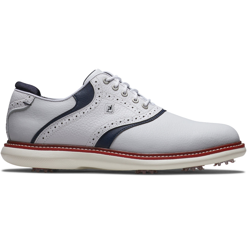 FootJoy Traditions Spiked Shoes - White/Navy/Red